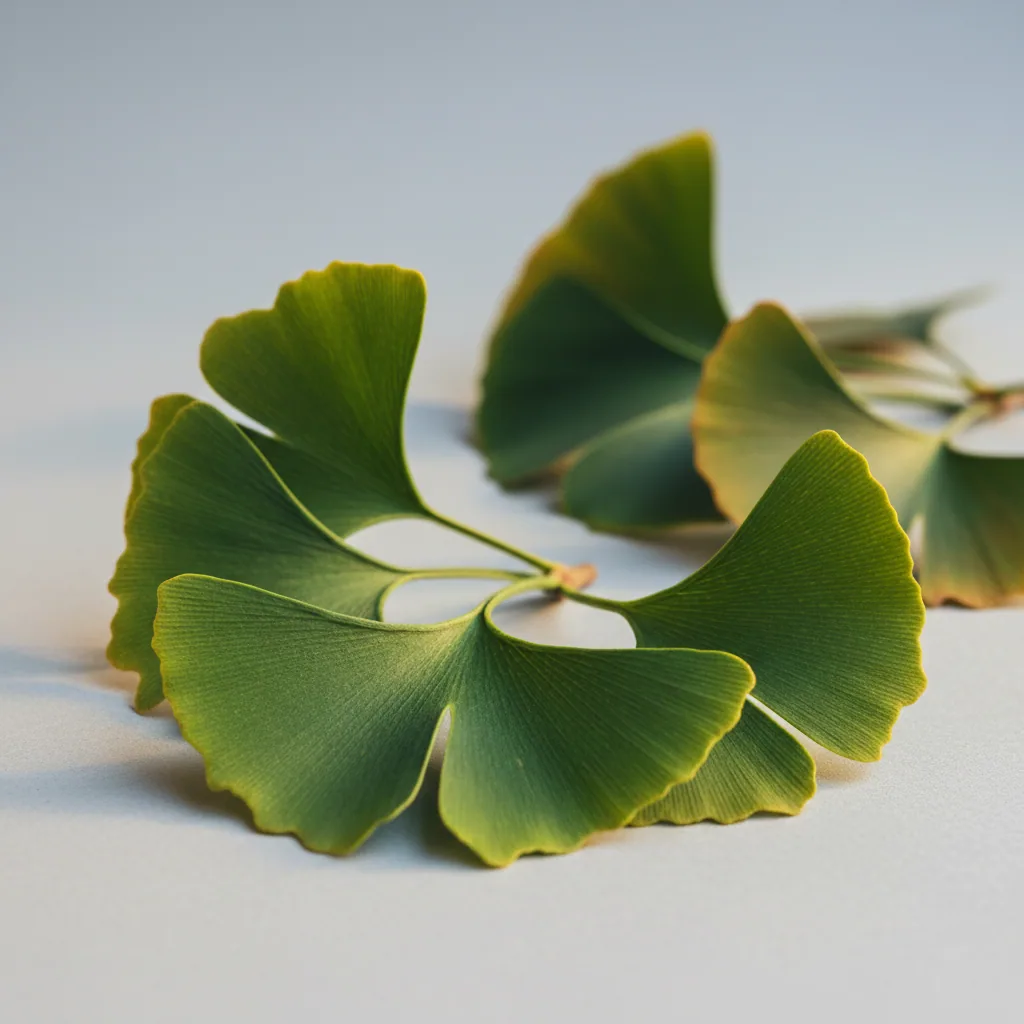 Fresh ginkgo biloba leaves - ginkgo biloba ear health supplement ingredient